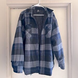 Blue and Gray Plaid Jacket